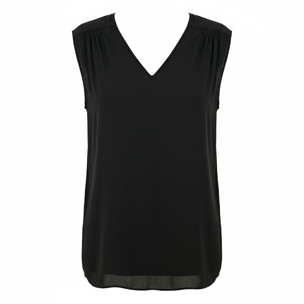 Athleta Women's SMALL Black V-Neck Sleeveless Dress with Pockets